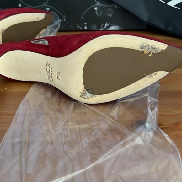 Inez Red Suede Monica  Slingback heels - Picture 3 of 7